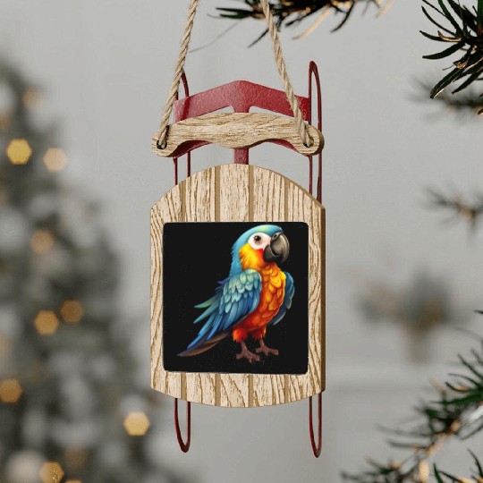 Macaw Parrot for a Bird Lover Animal Lover Sled Ornaments