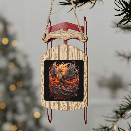Phoenix Ascendant: Majestic Bird Design Sled Ornaments