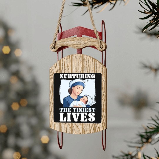 Registered Nurse Medical Medicine Neonatal Nurse Sled Ornaments