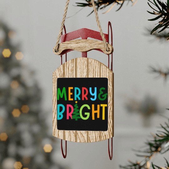 Merry and Bright Sled Ornaments
