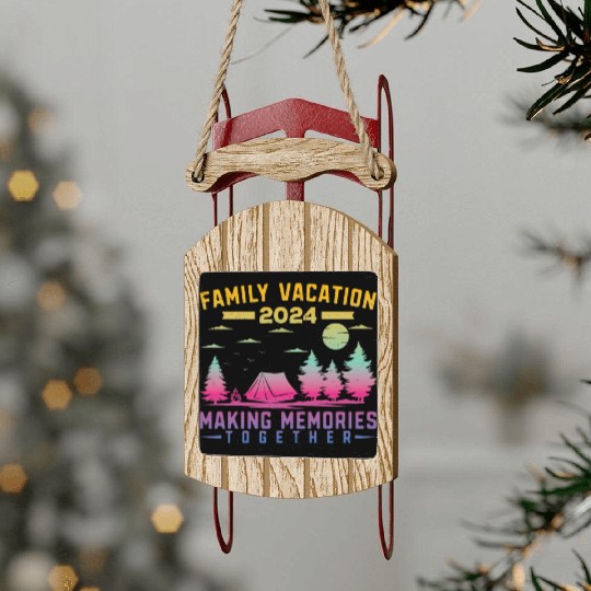 Summer Family Vacation Making Memories Sled Ornaments