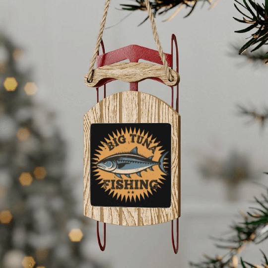 Big Tuna Fishing Vintage Design Sled Ornaments
