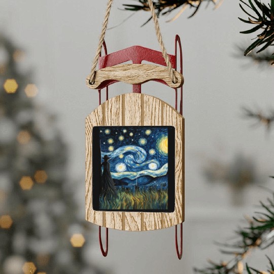 Gardener's Starry Night Sled Ornaments Van Gogh Inspired