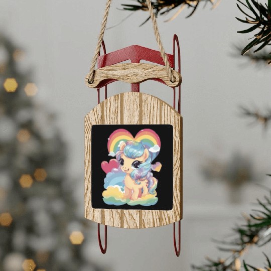 Forever Love Pony Sled Ornaments