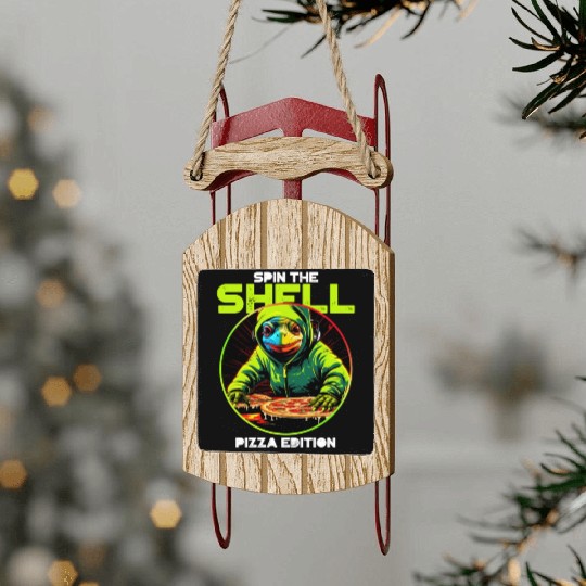 Spin the Shell: Pizza Edition Sled Ornaments