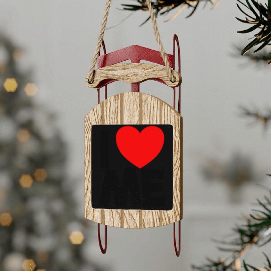 I Love Me Red Heart Self Love Affirmation Sled Ornaments