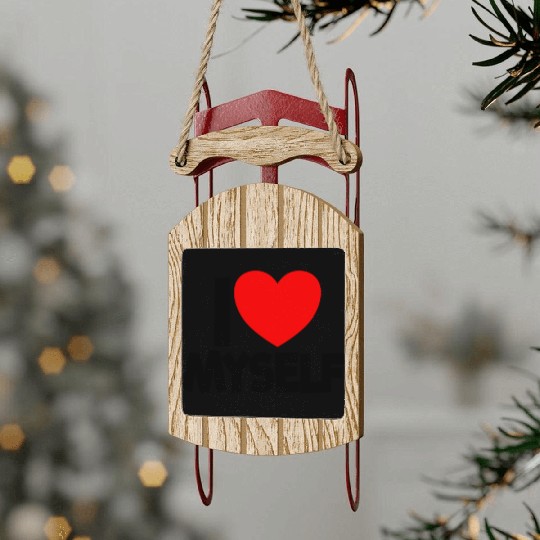 I Love Myself Red Heart Self Love Affirmation Sled Ornaments