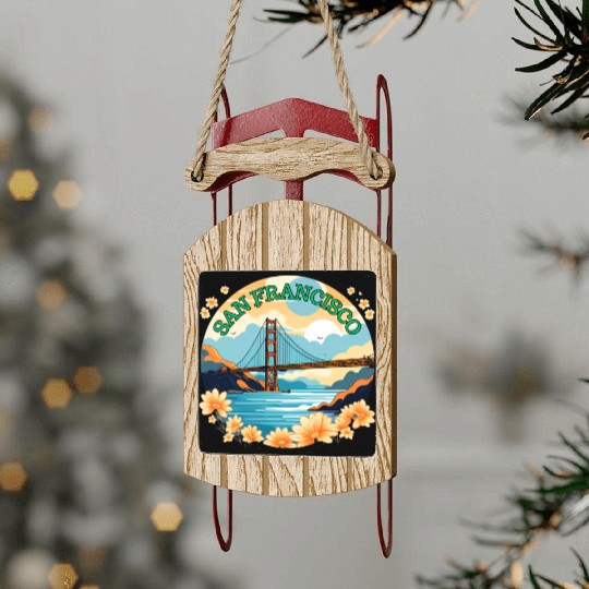 Golden Gate Bridge - San Francisco Sled Ornaments