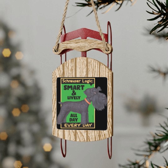 Schnauzer Logic Sled Ornaments