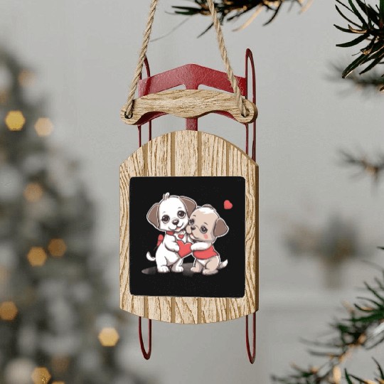Puppy Love Sled Ornaments