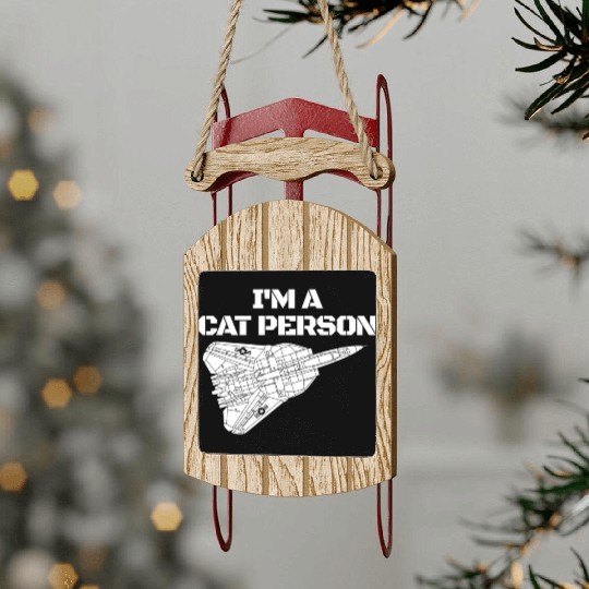 I'm Cat Person F14 Tomcat Fighter Jet Schematicf14 Sled Ornaments
