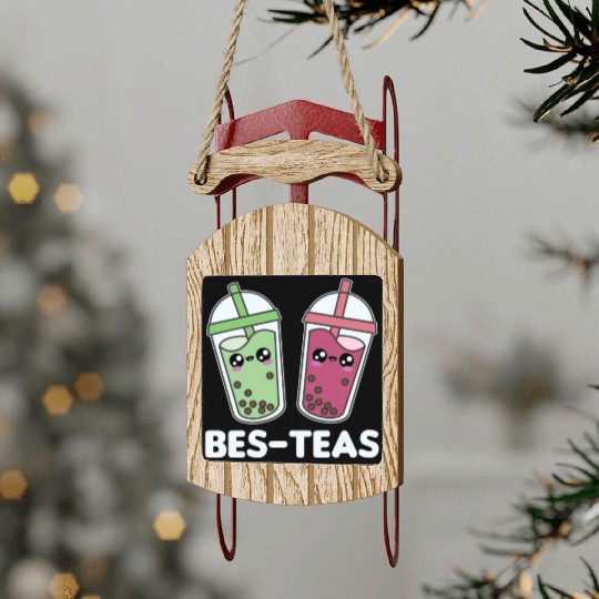 Best-Teas - Bubble Tea Kawaii Boba Tea Love Sled Ornaments