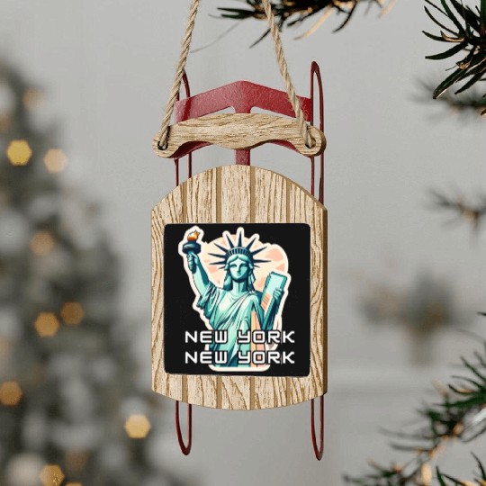 New York - Statue of Liberty Sled Ornaments