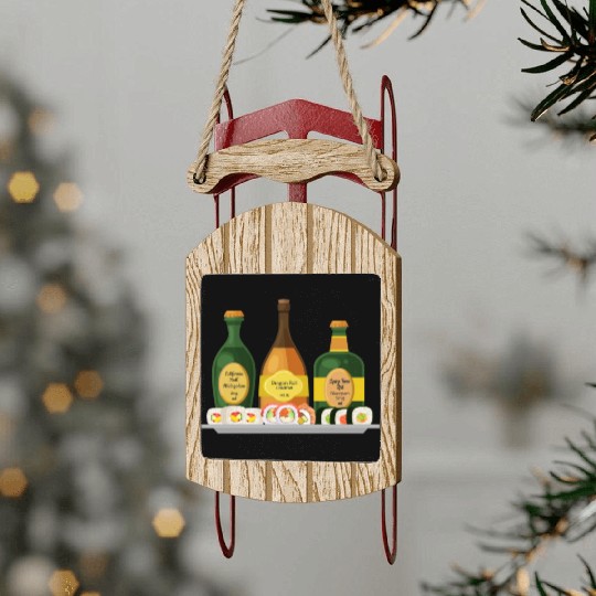 Nurse Sled Ornaments, Dragon Spicy Tuna California Roll