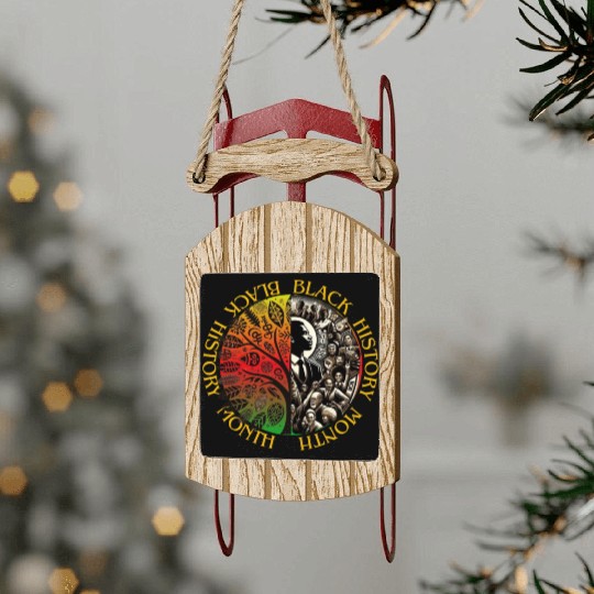 Heritage Embrace: Black History Month Sled Ornaments