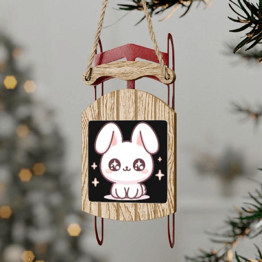 Rabbit Bubble Tea Kawaii Sled Ornaments