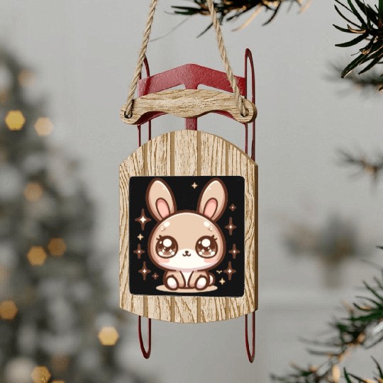 Rabbit Bubble Tea Kawaii Sled Ornaments