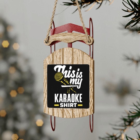 Funny Karaoke Singer Singing Musician Karaoke Gift Sled Ornaments