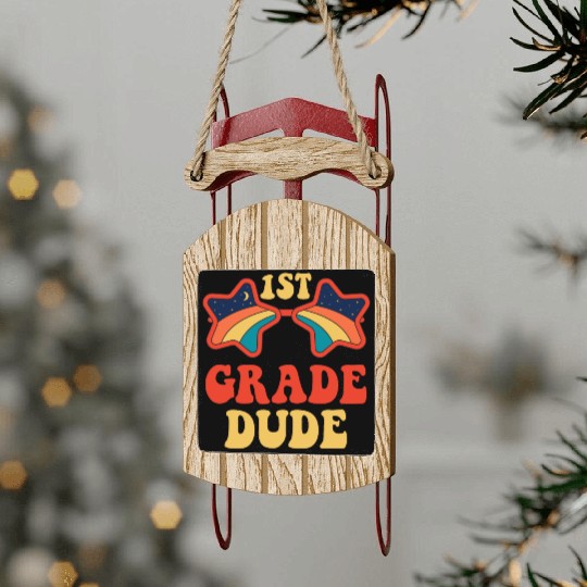 Kindergarten Teacher Funny Student 1st Graduation Sled Ornaments
