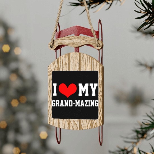 I Love My Grandma Amazing Puns Fun Mothers Day Kid Sled Ornaments