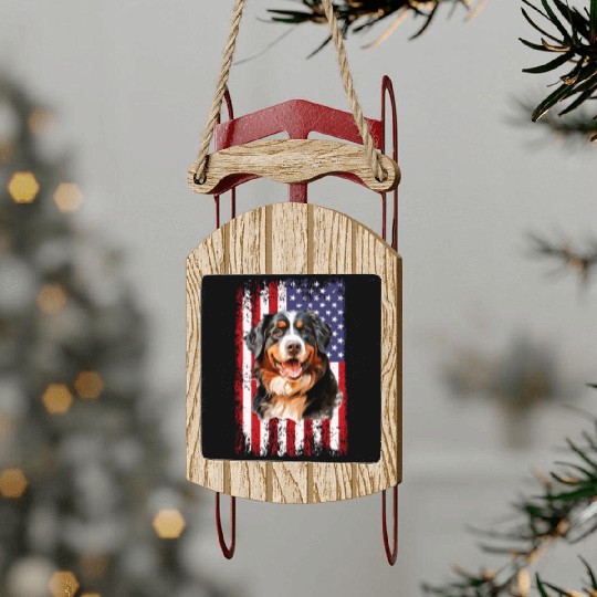 bernese mountain dog Sled Ornaments