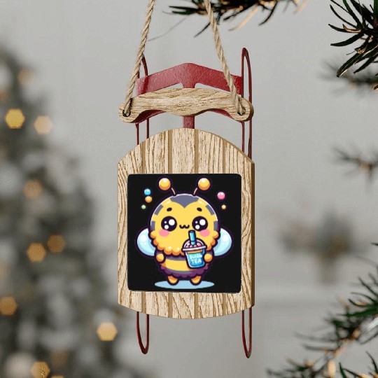 Adorable Kawaii Bee Cute Animal Boba Tea Bubble Sled Ornaments