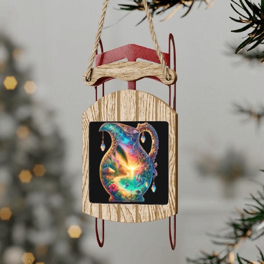 Tropical Serenity in a Pitcher Sled Ornaments