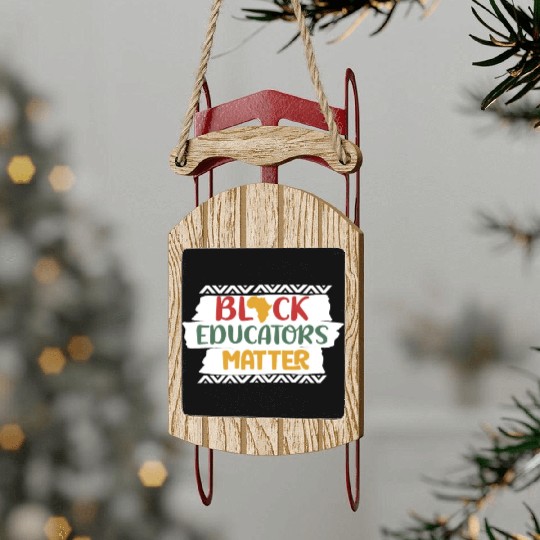 Black Educators Matter African History Teacher Men Sled Ornaments