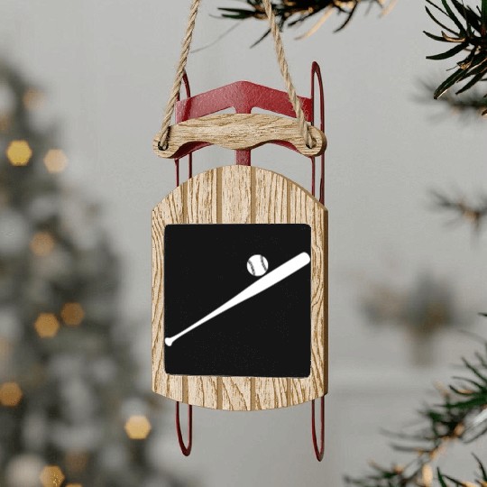 Baseball Bat Sled Ornaments