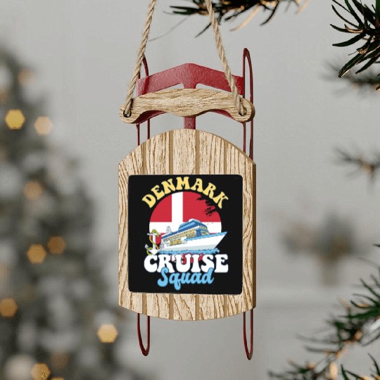 Denmark Cruise Squad Family Vacation Trip Sled Ornaments