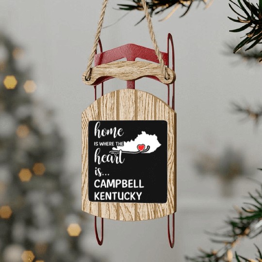 Campbell County Kentucky Is Where My Heart Is Gift Sled Ornaments