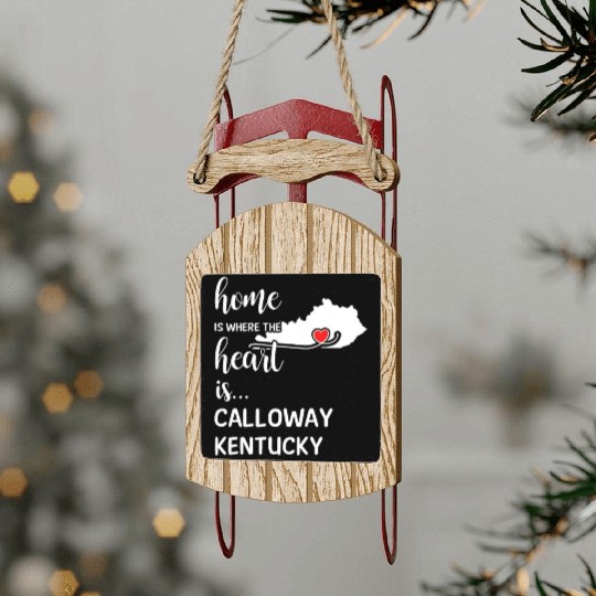 Calloway County Kentucky Is Where My Heart Is Gift Sled Ornaments