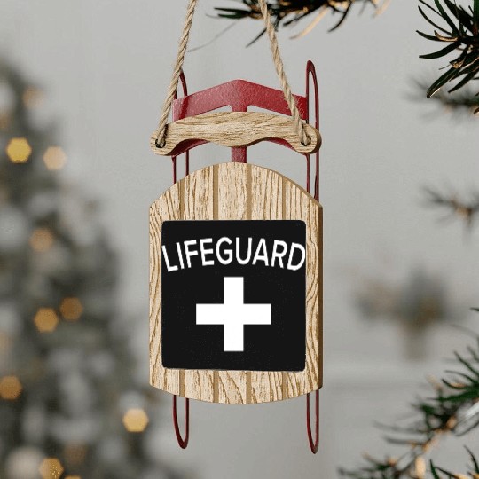 Emp-Lifeguard-Design.Lifeguard Outfit Gift. Sled Ornaments