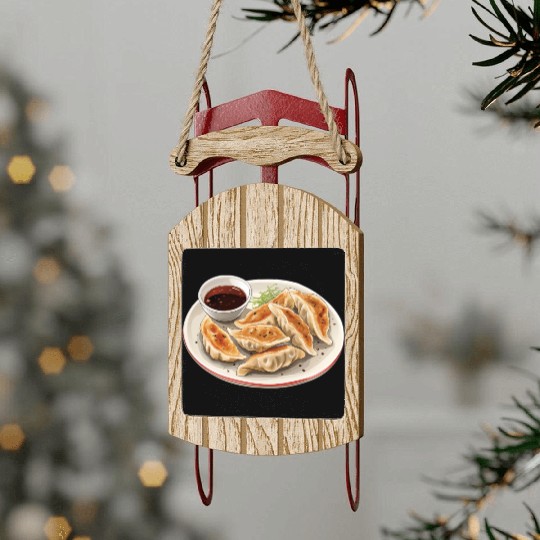 Japanese Pan Fried Dumpling Gyoza Sled Ornaments