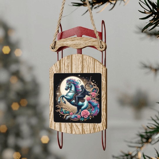 Space Horse design Sled Ornaments