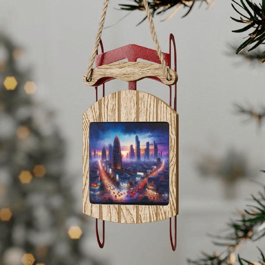 Urban Twilight Sled Ornaments