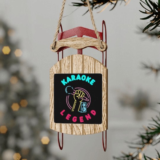Funny Karaoke Singer Singing Musician Karaoke Gift Sled Ornaments