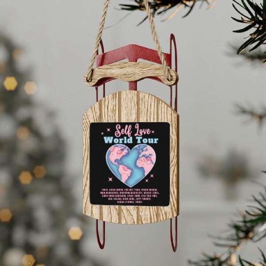 Self Love Club World Tour Retro Positive Aesthetic Sled Ornaments