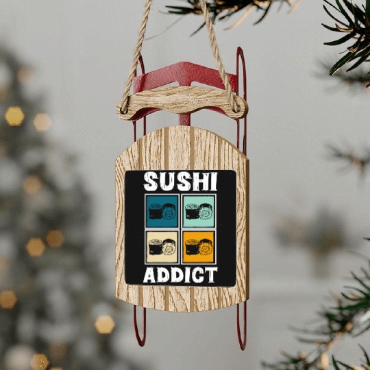 Sushi Delicious Kawaii Cuisine Sled Ornaments