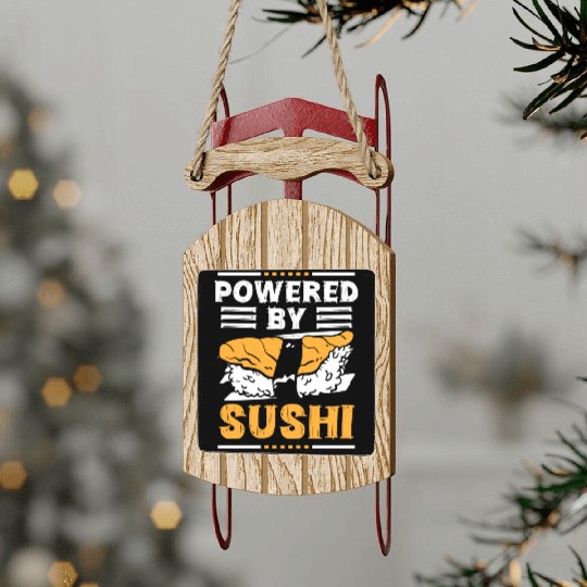 Japanese Roll Maki Cuisine Sled Ornaments