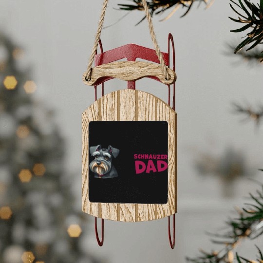 Schnauzer Dad Sled Ornaments