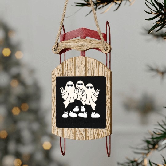 Alone, not lonely!!! Sled Ornaments