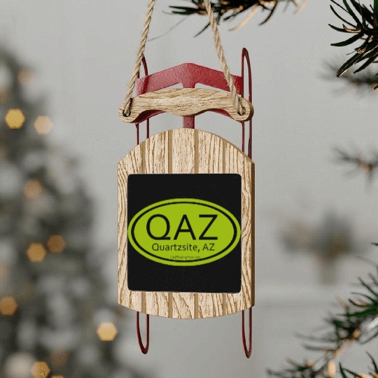 QAZ Black w/Green Sled Ornaments