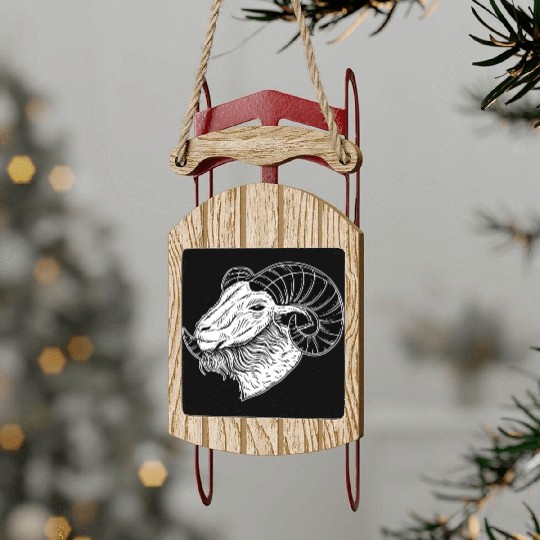 Baphomet Goat Devil Horn Head Sled Ornaments