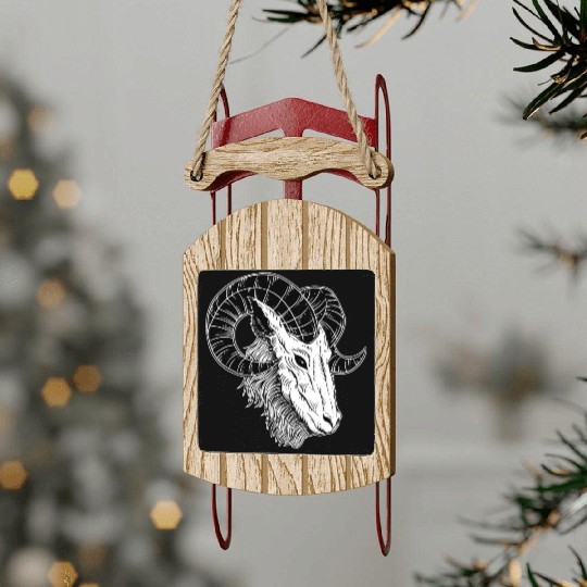 Dark Devil Baphomet Goat Head Sled Ornaments