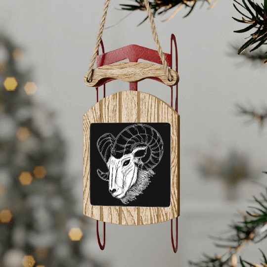 Dark Baphomet Goat Art Sled Ornaments