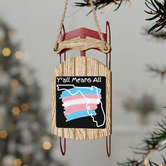Y'all Means All - Transgender Pride Sled Ornaments