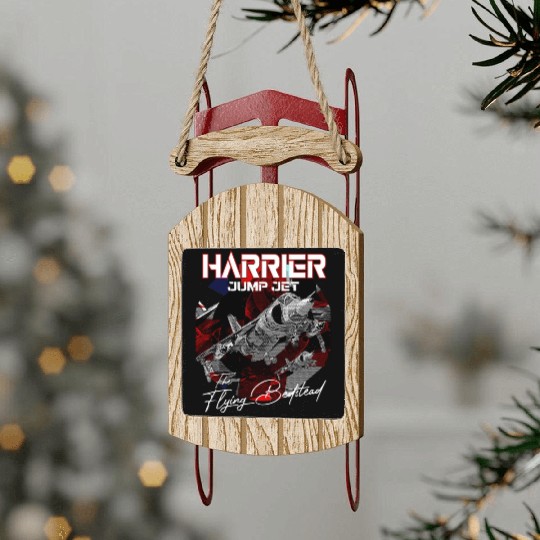Harrier Jump Jet Military Fighter Flugzeug Sled Ornaments