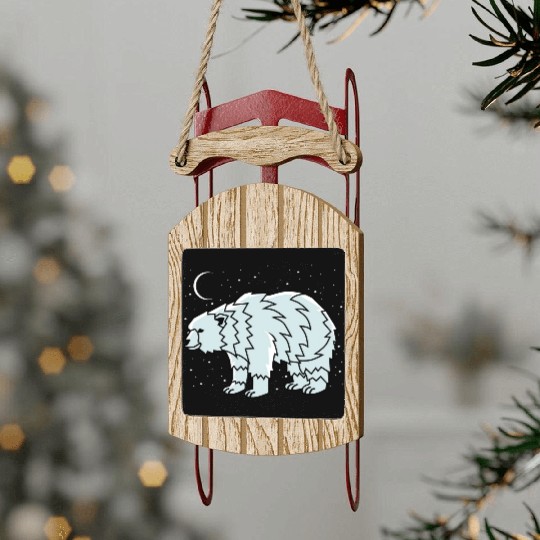 Tribal Polar Bear Indigenous Gift Sled Ornaments