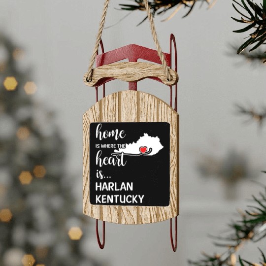 Harlan County Kentucky Is Where My Heart Is Gift Sled Ornaments